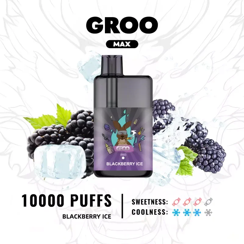 GROO MAX 10000 Puffs Blackberry Ice Flavour Genuine Aussie Stock Low Nicotine Disposable Vape Pen No MOQ Best Seller