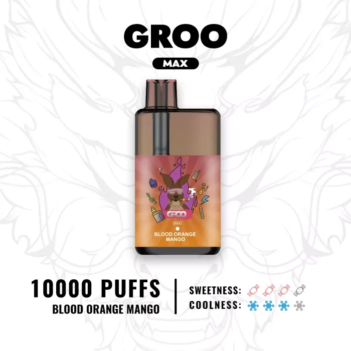 GROO MAX 10000 Puffs Blood Orange Mango Flavour Genuine Aussie Stock 3 GROO MAX 10000 Puffs Blood Orange Mango Flavour Disposable Vape