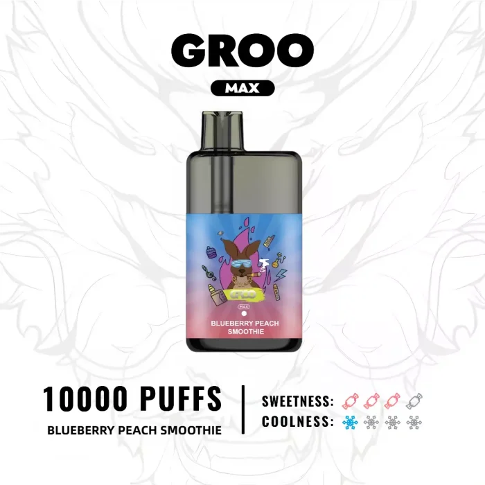GROO MAX 10000 Puffs Blueberry Peach Smoothie Flavour Genuine Aussie Stock 3 GROO MAX 10000 Puffs Blueberry Peach Smoothie Flavour Disposable Vape