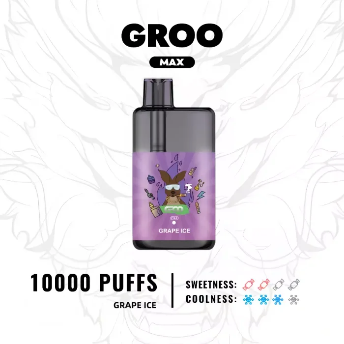 GROO MAX 10000 Puffs Grape Ice Flavour Genuine Aussie Stock 1 GROO MAX 10000 Puffs Grape Ice Flavour Disposable Vape
