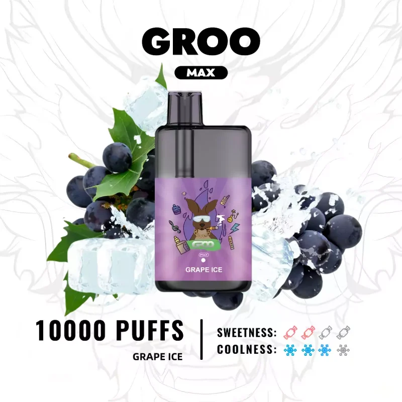GROO MAX 10000 Puffs Grape Ice Flavour Genuine Aussie Stock Low Nicotine Disposable Vape Pen No MOQ Best Seller