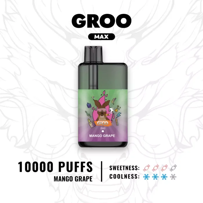 GROO MAX 10000 Puffs Mango Grape Flavour Genuine Aussie Stock 3 GROO MAX 10000 Puffs Mango Grape Flavour Disposable Vape