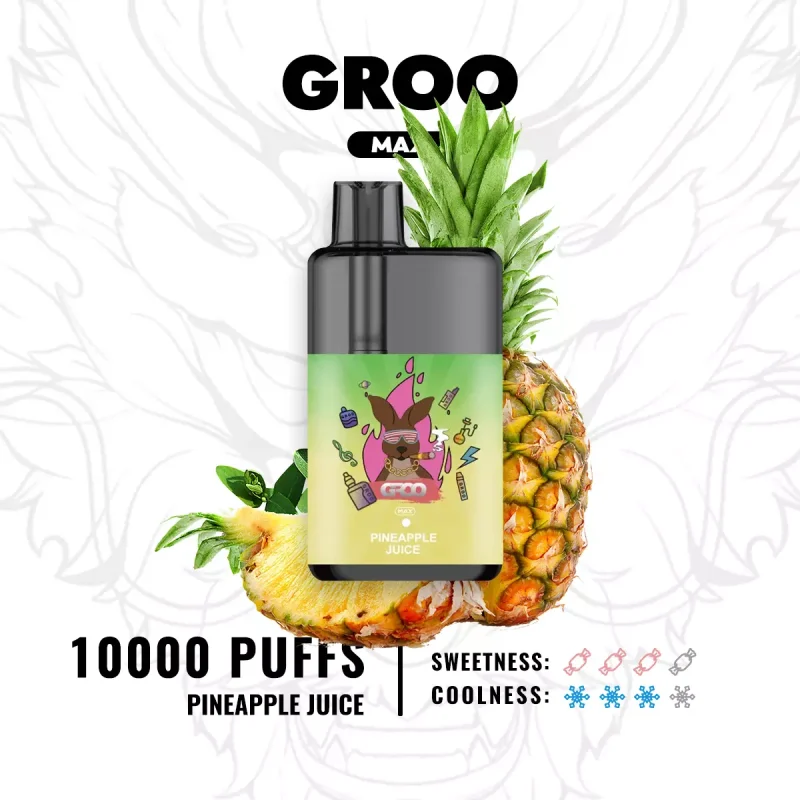GROO MAX 10000 Puffs Pineapple Juice Flavour Genuine Aussie Stock Low Nicotine Disposable Vape Pen No MOQ Best Seller