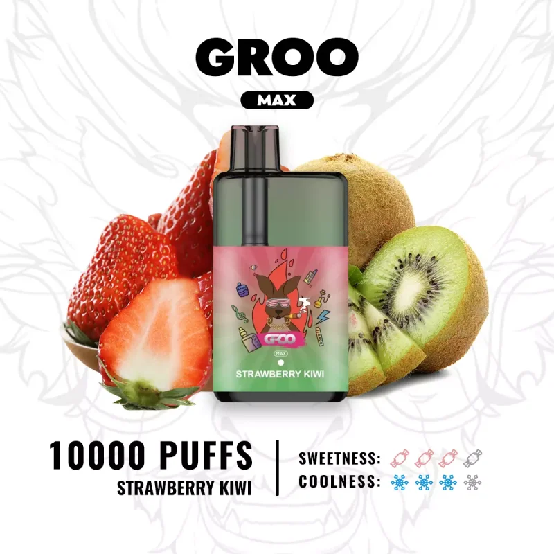 GROO MAX 10000 Puffs Strawberry Kiwi Flavour Genuine Aussie Stock Low Nicotine Disposable Vape Pen No MOQ Best Seller