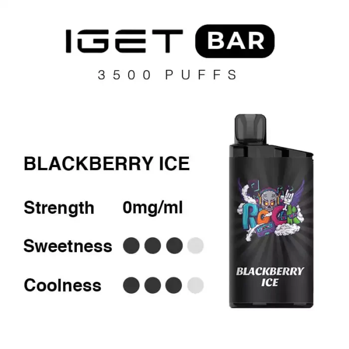 IGET BAR 3500 Puffs Blackberry Ice 1 IGET BAR 3500 Puffs Blackberry Ice Flavour Rechargeable Disposable Vape