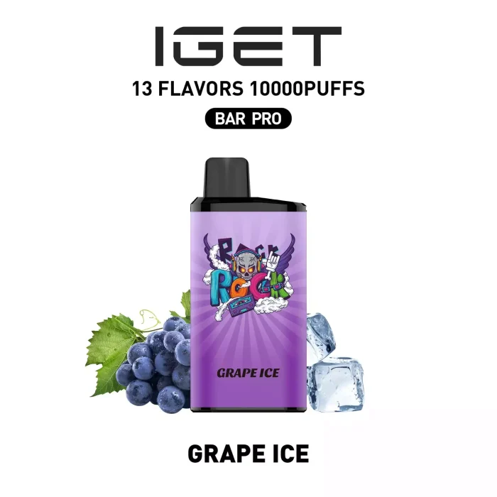 IGET BAR PRO 10000 Puffs Grape Ice Flavour Genuine Aussie Stock 1 IGET BAR PRO 10000 Puffs Grape Ice Flavour Disposable Vape