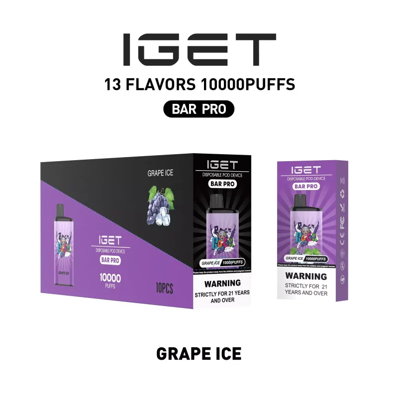 IGET BAR PRO 10000 Puffs Grape Ice Flavour Genuine Aussie Stock Low Nicotine Disposable Vape Pen No MOQ Best Seller