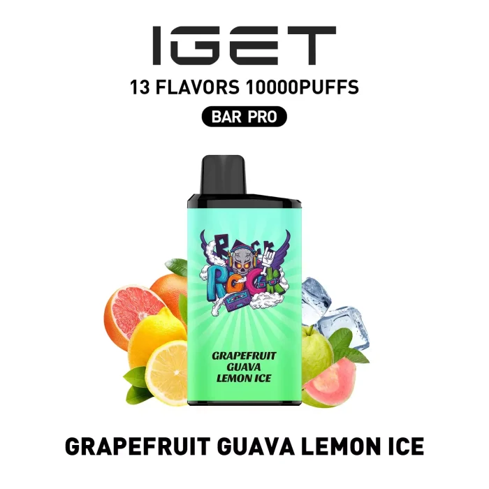 IGET BAR PRO 10000 Puffs Grapefruit Guava Lemon Ice Flavour Genuine Aussie Stock 1 IGET BAR PRO 10000 Puffs Grapefruit Guava Lemon Ice Flavour Disposable Vape