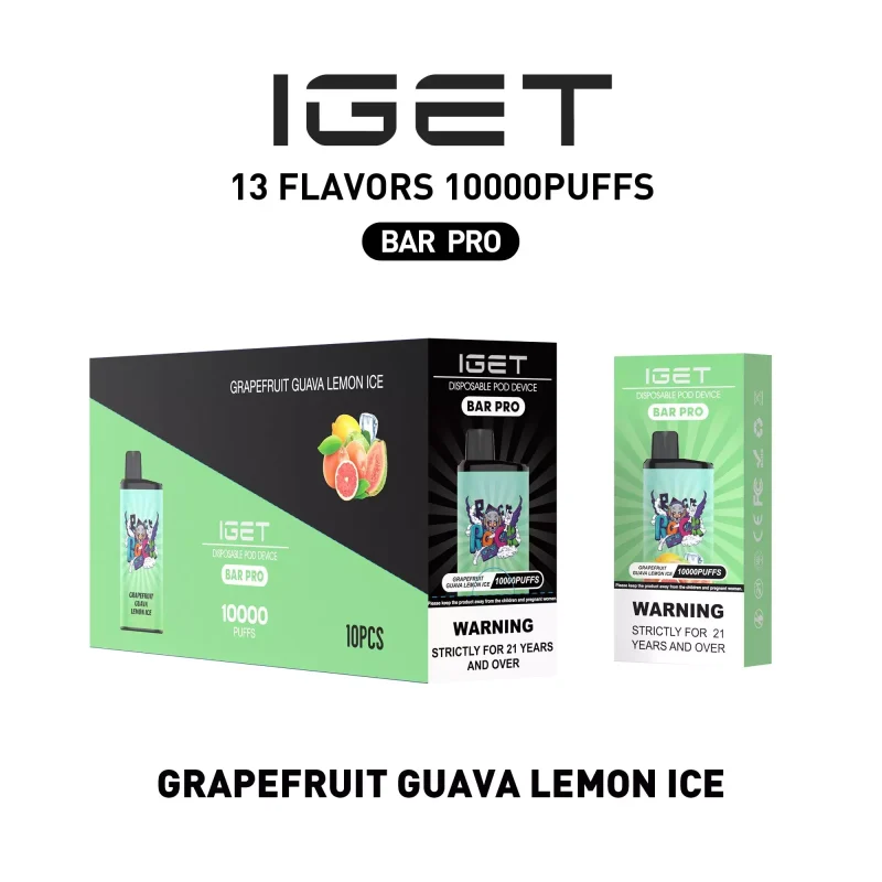 IGET BAR PRO 10000 Puffs Grapefruit Guava Lemon Ice Flavour Genuine Aussie Stock Low Nicotine Disposable Vape Pen No MOQ Best Seller