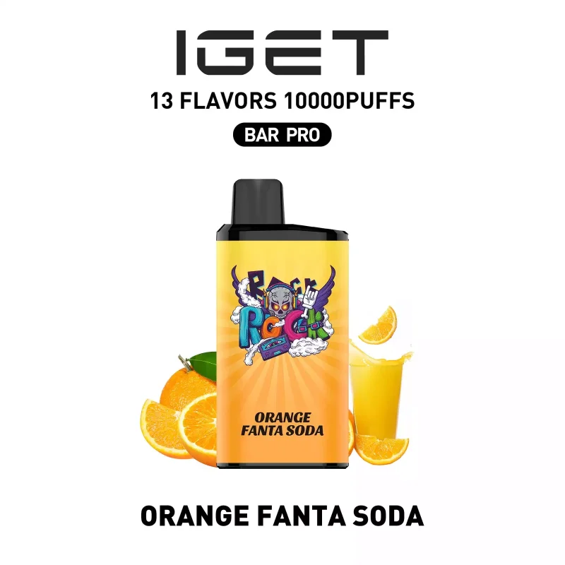 IGET BAR PRO 10000 Puffs Orange Fanta Soda Flavour Genuine Aussie Stock 1 Home