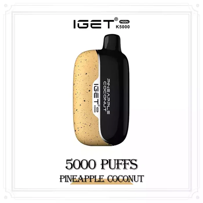 IGET MOON K5000 Puffs Pineapple Coconut Flavour Genuine Aussie Stock IGET MOON K5000 Pineapple Coconut Flavour 5000 Puffs Disposable Vape