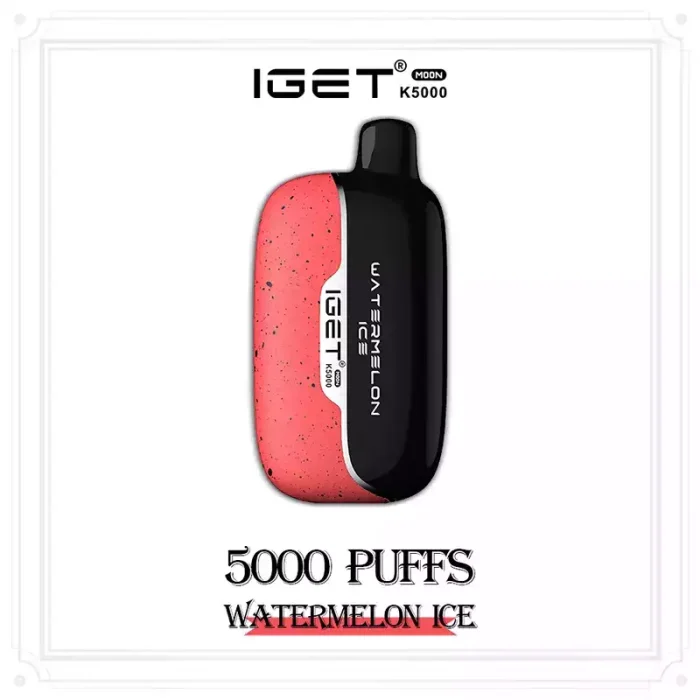 IGET MOON K5000 Puffs Watermelon Ice Flavour Genuine Aussie Stock IGET MOON K5000 Watermelon Ice Flavour Rechargeable 5000 Puffs Disposable Vape