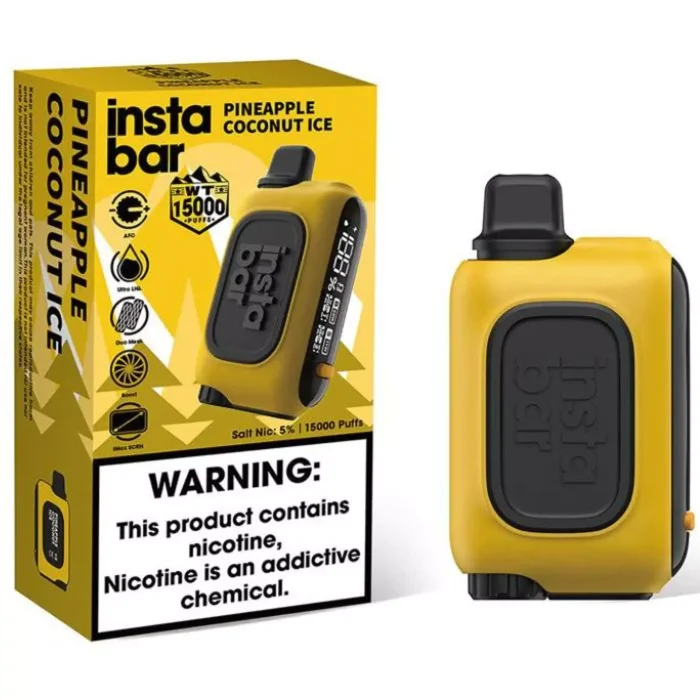 INSTABAR WT 15000 Puffs Pineapple Coconut Ice Flavour Genuine Aussie Stock INSTABAR WT 15000 Pineapple Coconut Ice Flavour Rechargeable 15000 PUFFS Disposable Vape