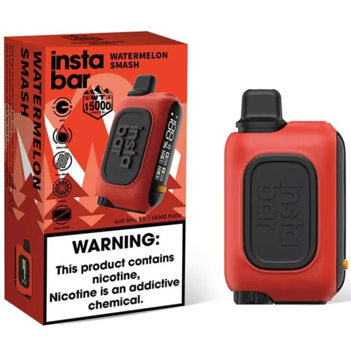 INSTABAR WT 15000 Puffs Watermelon Smash Flavour Genuine Aussie Stock INSTABAR WT 15000 Watermelon Smash Flavour Rechargeable 15000 PUFFS Disposable Vape