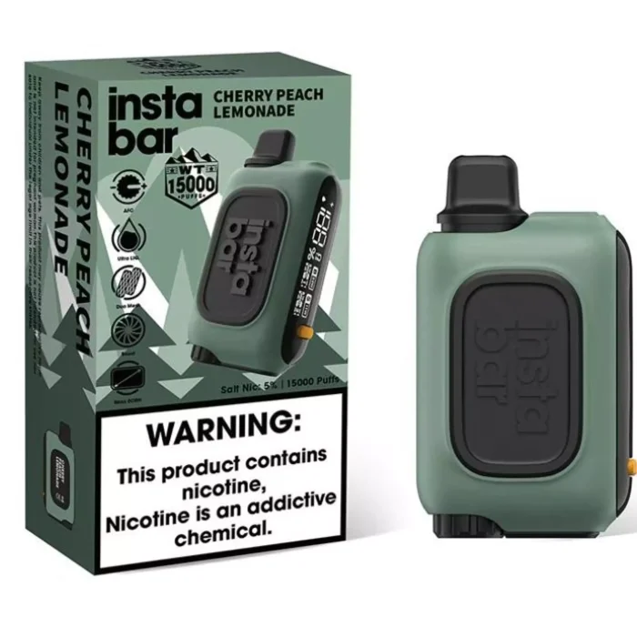 INSTABAR WT 15000 Puffs Cherry Peach Lemonade Flavour Genuine Aussie Stock INSTABAR WT 15000 Cherry Peach Lemonade Flavour Rechargeable 15000 PUFFS Disposable Vape
