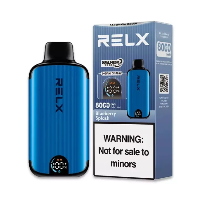 RELX MAGICGO 8000i Puffs Blueberry Splash Flavour Genuine Aussie Stock 1 RELX MAGICGO 8000i Puffs Blueberry Splash Flavour Rechargeable 8000 Puffs Disposable Vape