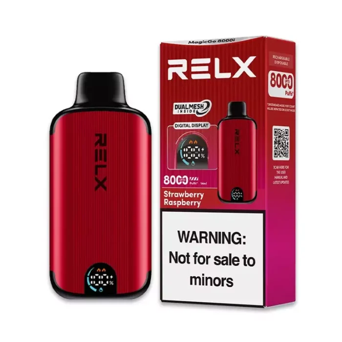 RELX MAGICGO 8000i Puffs Strawberry Raspberry Flavour Genuine Aussie Stock 1 RELX MAGICGO 8000i Strawberry Raspberry Flavour Rechargeable 8000 Puffs Disposable Vape