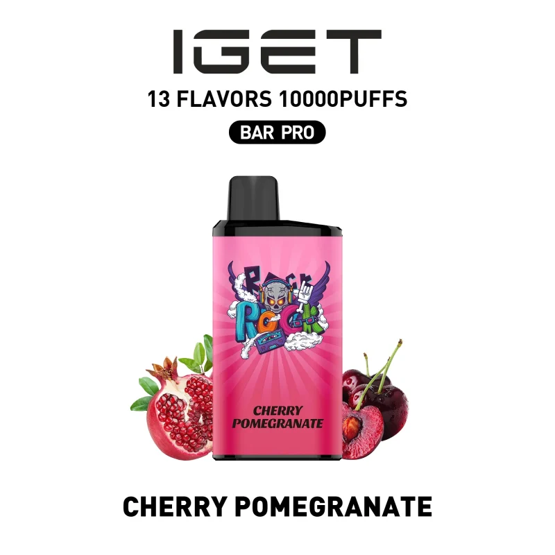 Cherry Pome IGET BAR PRO 10000 Puffs CHERRY POMEGRANATE Flavour Disposable Vape