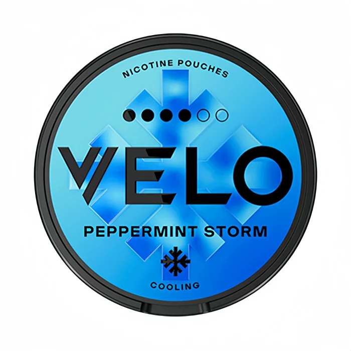 VELO PEPPERMINT STORM scaled VELO Nicotine Pouches Mighty Pepper mint 17mg EU